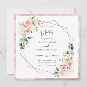 PixDezines Watercolor Dusty Rose Wedding Invitation