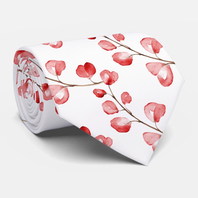 PixDezines Watercolor Fall Colour Eucalyptus  Tie (Rolled)