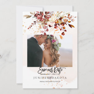 PixDezines Watercolor Fall Foliage Gum Eucalyptus Invitation
