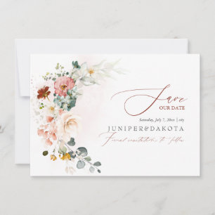 PixDezines Watercolor Fall Garden Flowers Save The Date