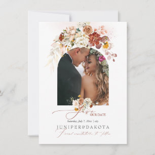 PixDezines Watercolor Fall Garden Flowers Save The Date