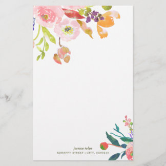 PixDezines Watercolor Floral/DIY background Stationery