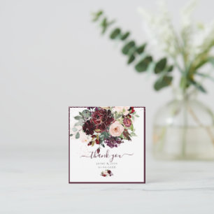 PixDezines Watercolor Flowers Blush and Burgundy Card