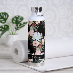 PixDezines Watercolor Flowers Blush Blue Water Bottle