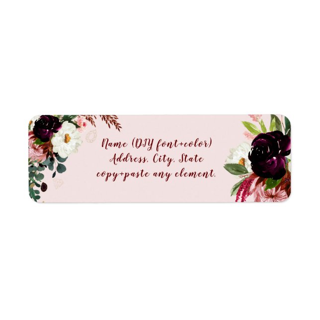 PixDezines Watercolor Flowers Burgundy Blush (Front)