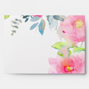 PixDezines Watercolor Flowers, Garden Roses Envelope