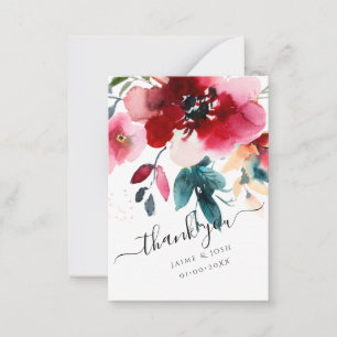 PixDezines Watercolor Flowers Ombre Burgundy Roses Card