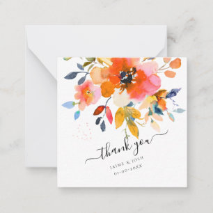 PixDezines Watercolor Flowers Ombre Orange Roses Card