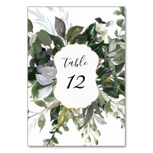 PixDezines Watercolor Greenery Eucalyptus Table Number