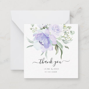 PixDezines Watercolor lilac Purple Roses Thank You Card