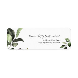PixDezines Watercolor Lush Greenery Return Address