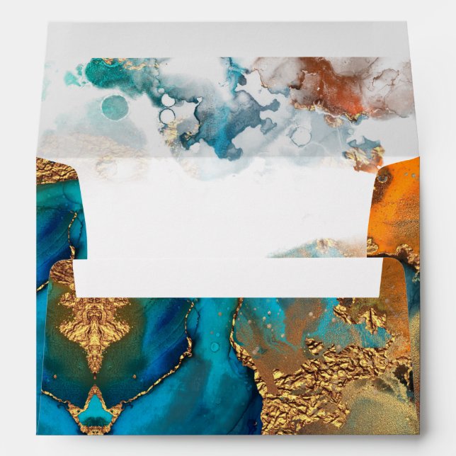 PixDezines Watercolor Modern Galaxy Abstract Envel Envelope (Back (Bottom))