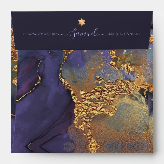 PixDezines Watercolor Modern Galaxy Abstract Envelope (Back (Top Flap))
