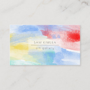 PixDezines Watercolor Modern Waves, Pastel Business Card