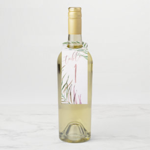 PixDezines Watercolor Palm Fronds, Greenery Bottle Tag