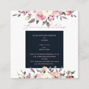 PixDezines Watercolor Pastel Roses Accommodations Enclosure Card
