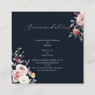 PixDezines Watercolor Pastel Roses Accommodations Enclosure Card
