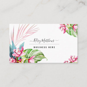 PixDezines Watercolor Pink Kona Cymbidium Business Card