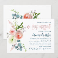PixDezines Watercolor Pink Peonies Bat Mitzvah