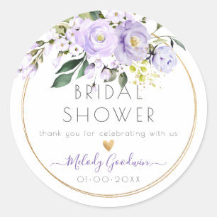 PixDezines Watercolor Purple Roses  Classic Round Sticker