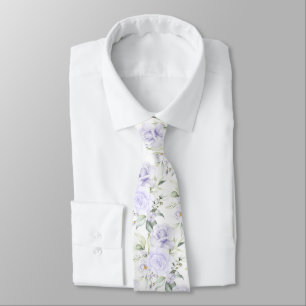 PixDezines Watercolor Roses Purple Neck Tie