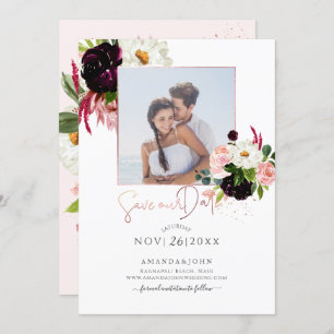 PixDezines Watercolor Rustic Bloom, Save the Date Invitation
