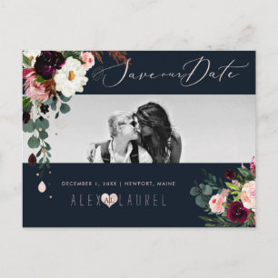 PixDezines Watercolor Rustic Bloom, Save the Date Postcard