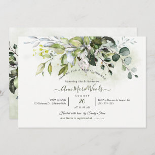 PixDezines Watercolor Rustic Eucalyptus Bridal Invitation