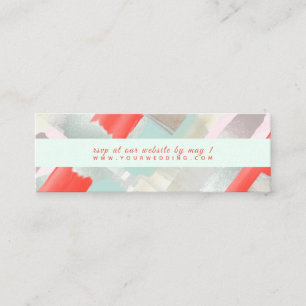 PixDezines Watercolor Seafoam Coral web RSVP Mini Business Card