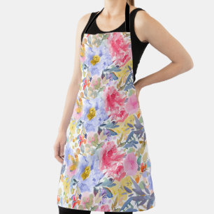 PixDezines Watercolor Summer Floral Apron