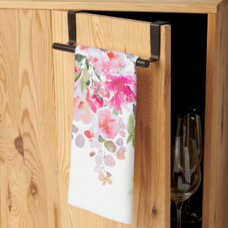 PixDezines Watercolor Summer Floral Tea Towel