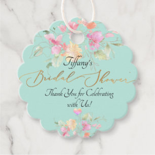 PixDezines Watercolor Sweetpea Bridal Shower Favou Favour Tags