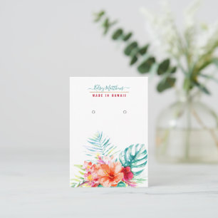 PixDezines Watercolor Tropical Paradise Earrings Business Card