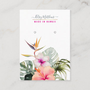 PixDezines Watercolor Tropical Paradise Earrings Business Card