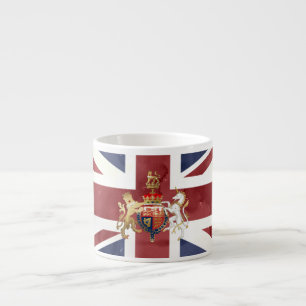 PIXDEZINES WATERCOLOR UNION JACK and INSIGNIA Espresso Cup