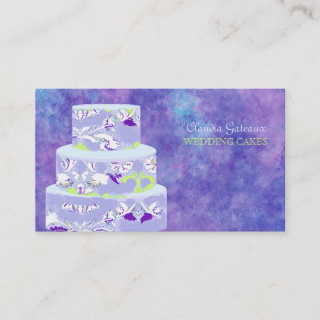 PixDezines wedding cakes/watercolor affects Business Card (Front)