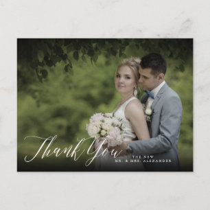 PixDezines Wedding Thank You/Chic Calligraphy Postcard