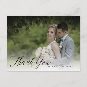 PixDezines Wedding Thank You/Chic Calligraphy Postcard