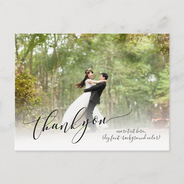 PixDezines Wedding Thank You/Modern Calligraphy Announcement Postcard (Front)