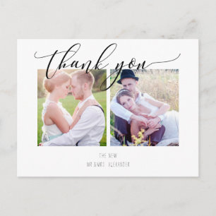 PixDezines Wedding Thank You/Modern Calligraphy Announcement Postcard