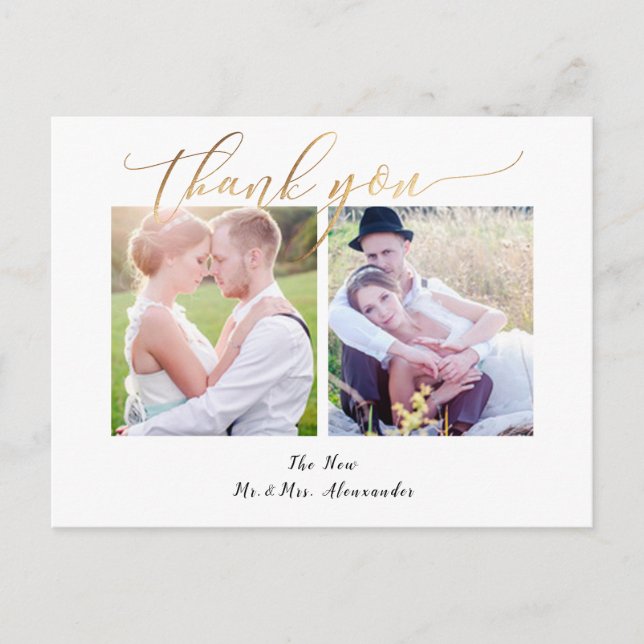 PixDezines Wedding Thank You/Modern Calligraphy Postcard (Front)