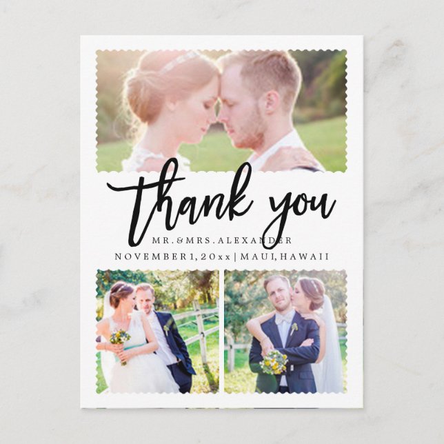 PixDezines Wedding Thank You/Modern Script Postcard (Front)