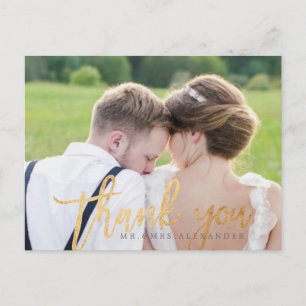PixDezines Wedding Thank You/Modern Script Postcard