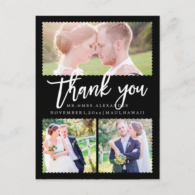 PixDezines Wedding Thank You/Modern Script Postcard (Front)