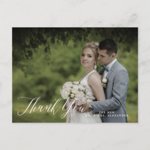 PixDezines Wedding Thank You/Stylish Calligraphy Postcard