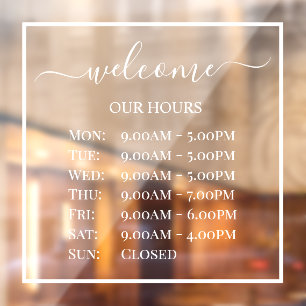 PixDezines Welcome Business Hours DIY Colours