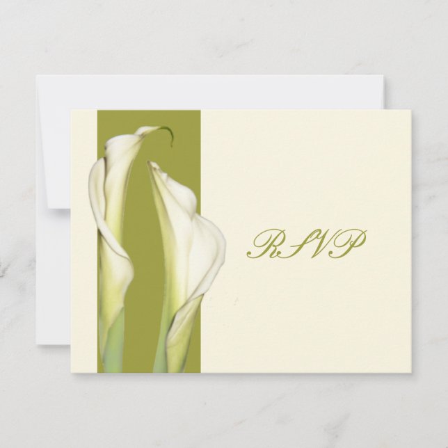 PixDezines white calla lilies/diy background RSVP Card (Front)