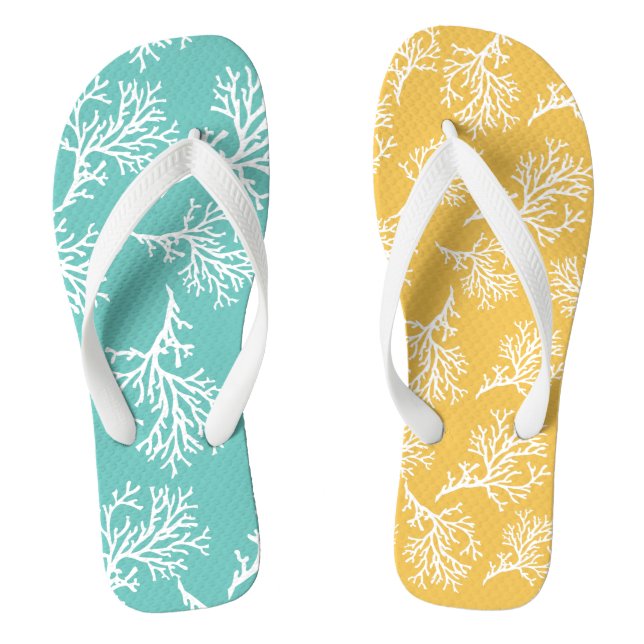 PixDezines white corals/DIY colours Jandals (Footbed)