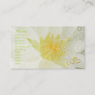 PixDezines white lotus/water lily + pearly swirls Business Card
