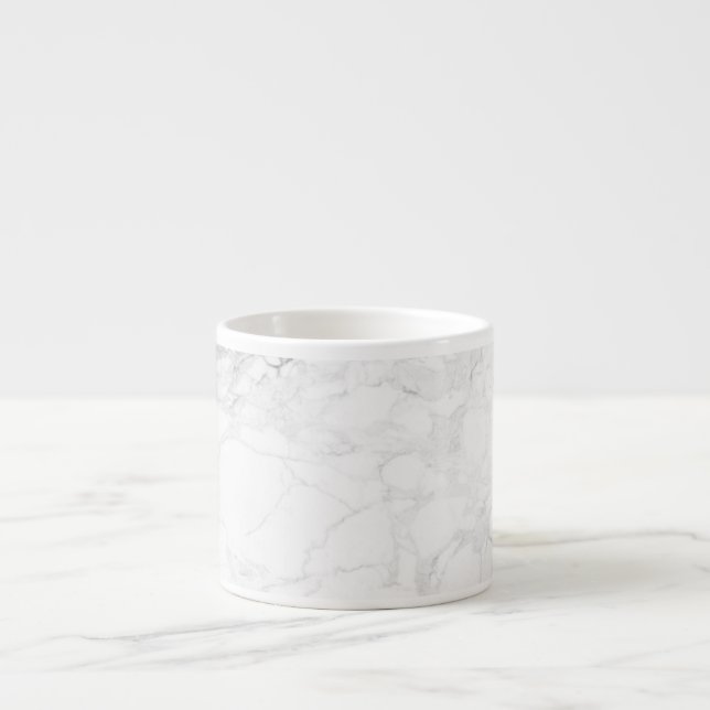 PixDezines WHITE MARBLE Espresso Cup (Front)